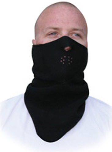 Solid Black Fleece Lined, Half Face Mask